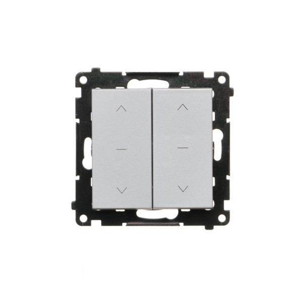 TZP2.01/143 Przycisk roletowy podwójny trójpozycyjny 1-0-2 (moduł) 10 A, 250 V~, szybkozłącza, Aluminium mat - Simon 55
