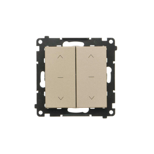 TZP2.01/144 Przycisk roletowy podwójny trójpozycyjny 1-0-2 (moduł) 10 A, 250 V~, szybkozłącza, Szampański mat - Simon 55