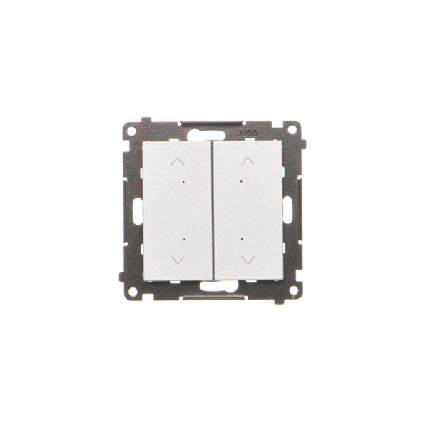 TEZ2.01/143 Łącznik/przycisk roletowy podwójny, elektroniczny (moduł), Aluminium mat - Simon 55