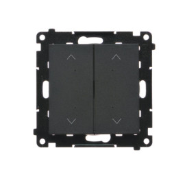 TEZ2.01/149 Łącznik/przycisk roletowy podwójny, elektroniczny (moduł), Czarny mat - Simon 55