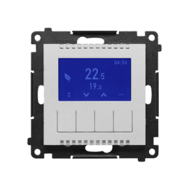 TETD1A.01/143 Termostat programowalny z wyświetlaczem (moduł), Aluminium mat - Simon 55