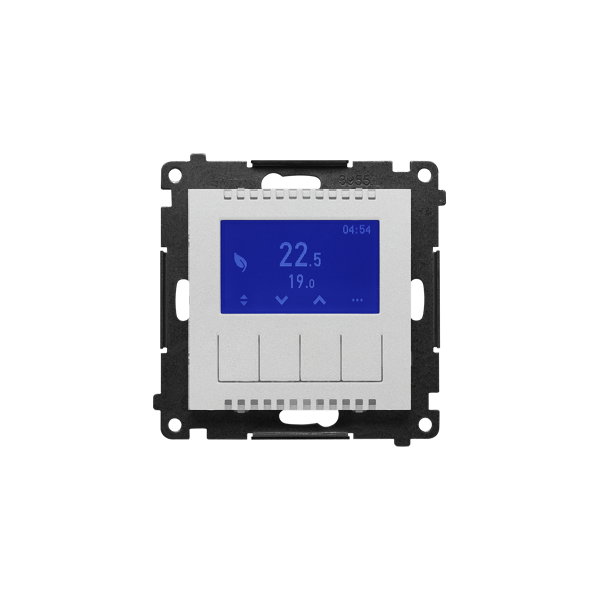 TETD1A.01/143 Termostat programowalny z wyświetlaczem (moduł), Aluminium mat - Simon 55