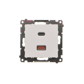 TEC2CAQ.01/114 Ładowarka USB typ A+C 30W, (moduł), Jasnoszary mat - Simon 55