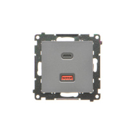 TEC2CAQ.01/116 Ładowarka USB typ A+C, 30W, (moduł), Grafitowy mat - Simon 55