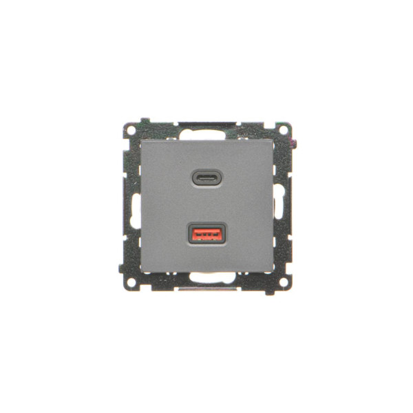 TEC2CAQ.01/116 Ładowarka USB typ A+C, 30W, (moduł), Grafitowy mat - Simon 55