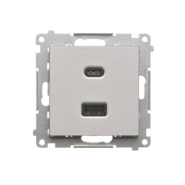 TEC2CA.01/143 Ładowarka USB typ A+C (moduł), Aluminium mat - Simon 55