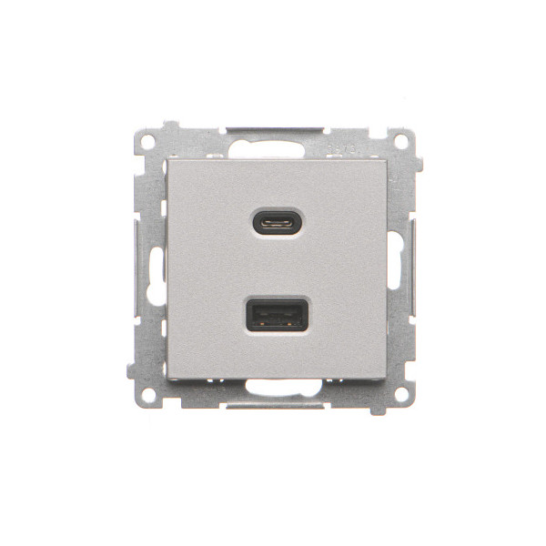 TEC2CA.01/143 Ładowarka USB typ A+C (moduł), Aluminium mat - Simon 55