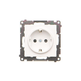 TGSZ1CZ.01/111 Gniazdo Schuko z przesłonami (moduł) 16 A, 250 V~, szybkozłącza, Biały mat - Simon 55
