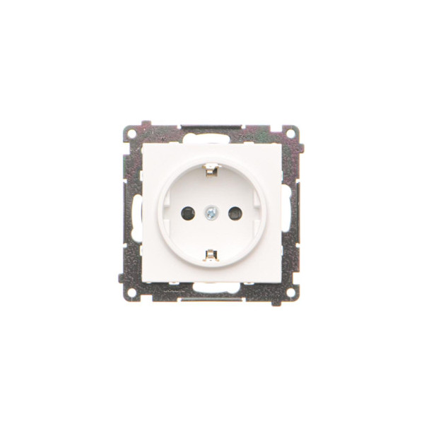 TGSZ1CZ.01/111 Gniazdo Schuko z przesłonami (moduł) 16 A, 250 V~, szybkozłącza, Biały mat - Simon 55