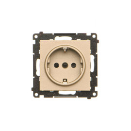 TGSZ1CZ.01/144 Gniazdo Schuko z przesłonami (moduł) 16 A, 250 V~, szybkozłącza, Szampański mat - Simon 55