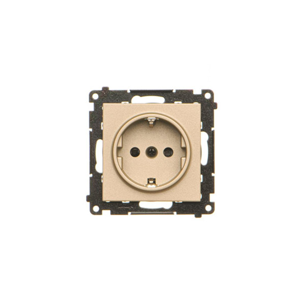 TGSZ1CZ.01/144 Gniazdo Schuko z przesłonami (moduł) 16 A, 250 V~, szybkozłącza, Szampański mat - Simon 55
