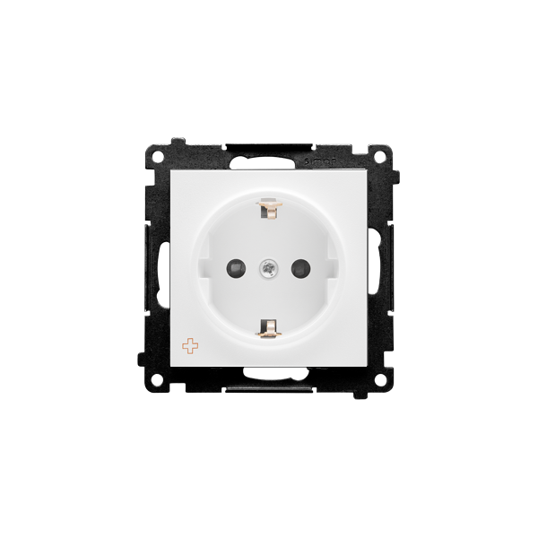 TGSZ1CZ.01/AB111 Gniazdo Schuko z przesłonami (moduł) 16 A, 250 V~, szybkozłącza, Antybakteryjny biały - Simon 55