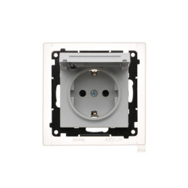 TGSZ1BCZ.01/114 Gniazdo Schuko do wersji IP44 z przesłonami z uszczelką ramki (moduł) 16 A, 250 V~, szybkozłącza. Klapka w...