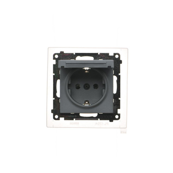 TGSZ1BCZ.01/116 Gniazdo Schuko do wersji IP44 z przesłonami z uszczelką ramki (moduł) 16 A, 250 V~, szybkozłącza. Klapka w...