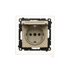 TGSZ1BCZ.01/144 Gniazdo Schuko do wersji IP44 z przesłonami z uszczelką ramki (moduł) 16 A, 250 V~, szybkozłącza. Klapka w...