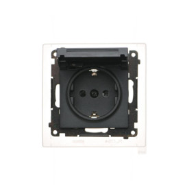 TGSZ1BCZ.01/149 Gniazdo Schuko do wersji IP44 z przesłonami z uszczelką ramki (moduł) 16 A, 250 V~, szybkozłącza. Klapka w...