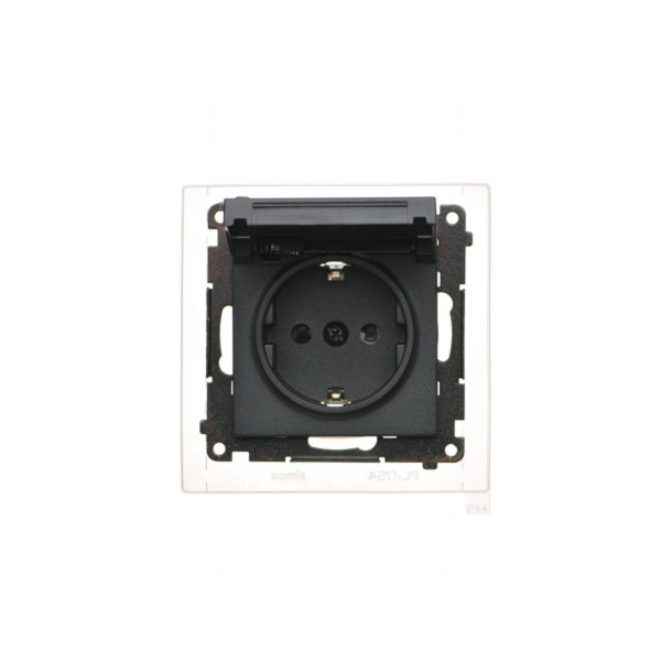 TGSZ1BCZ.01/149 Gniazdo Schuko do wersji IP44 z przesłonami z uszczelką ramki (moduł) 16 A, 250 V~, szybkozłącza. Klapka w...