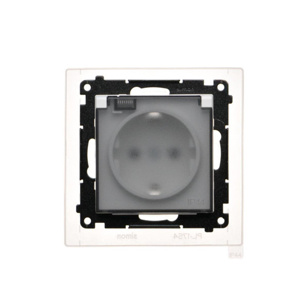 TGSZ1BCZ.01/111A Gniazdo Schuko do wersji IP44 z przesłonami z uszczelką ramki (moduł) 16 A, 250 V~, szybkozłącza. Klapka...