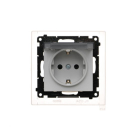 TGSZ1BCZ.01/114A Gniazdo Schuko do wersji IP44 z przesłonami z uszczelką ramki (moduł) 16 A, 250 V~, szybkozłącza. Klapka...