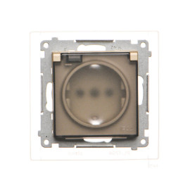 TGSZ1BCZ.01/144A Gniazdo Schuko do wersji IP44 z przesłonami z uszczelką ramki (moduł) 16 A, 250 V~, szybkozłącza. Klapka...
