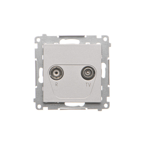 TAK.01/143 Gniazdo antenowe R-TV końcowe separowane (moduł). 1x Wejście: 5÷862 MHz, Aluminium mat - Simon 55