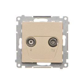 TAK.01/144 Gniazdo antenowe R-TV końcowe separowane (moduł). 1x Wejście: 5÷862 MHz, Szampański mat - Simon 55