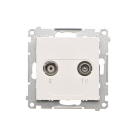 TAP10.01/111 Gniazdo antenowe R-TV przelotowe 10 dB (moduł). 1x Wejście: 5÷862 MHz, Biały mat - Simon 55