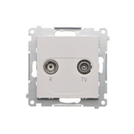 TAP10.01/114 Gniazdo antenowe R-TV przelotowe 10 dB (moduł). 1x Wejście: 5÷862 MHz, Jasnoszary mat - Simon 55