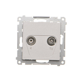 TAP10.01/143 Gniazdo antenowe R-TV przelotowe 10 dB (moduł). 1x Wejście: 5÷862 MHz, Aluminium mat - Simon 55