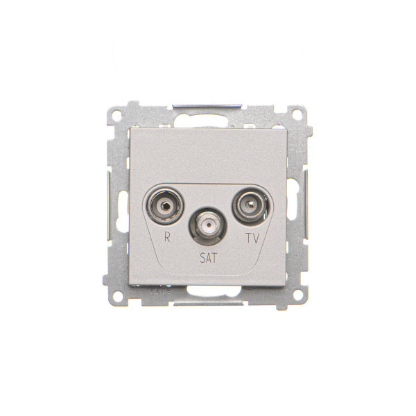 TASP.01/143 Gniazdo antenowe R-TV-SAT przelotowe 7 dB (moduł). 1x Wejście: 5 MHz÷2,4 GHz, Aluminium mat - Simon 55