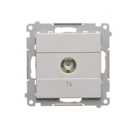 TAK1.01/143 Gniazdo antenowe TV pojedyncze (moduł). Do instalacji indywidualnych, Aluminium mat - Simon 55
