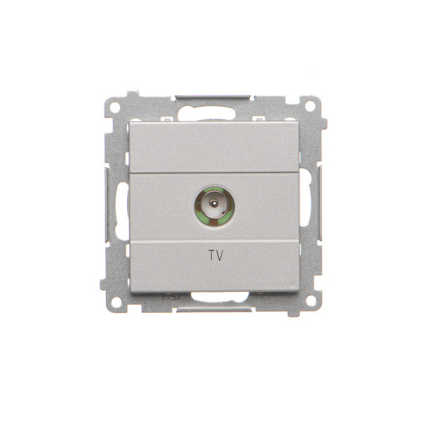 TAK1.01/143 Gniazdo antenowe TV pojedyncze (moduł). Do instalacji indywidualnych, Aluminium mat - Simon 55