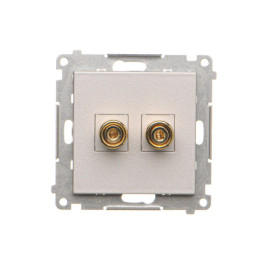 TGL.01/143 Gniazdo głośnikowe pojedyncze (moduł). Przekrój przewodów dla wyjścia do 6 mm2, Aluminium mat - Simon 55