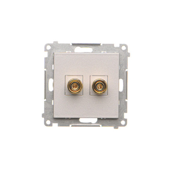 TGL.01/143 Gniazdo głośnikowe pojedyncze (moduł). Przekrój przewodów dla wyjścia do 6 mm2, Aluminium mat - Simon 55