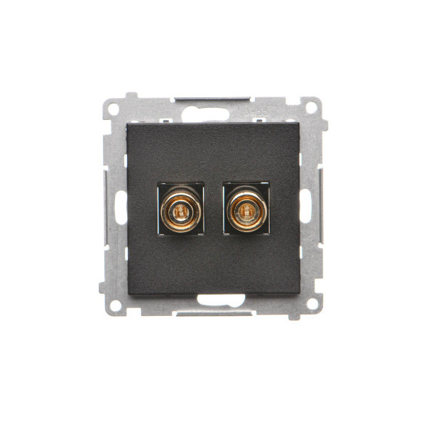 TGL.01/149 Gniazdo głośnikowe pojedyncze (moduł). Przekrój przewodów dla wyjścia do 6 mm2, Czarny mat - Simon 55