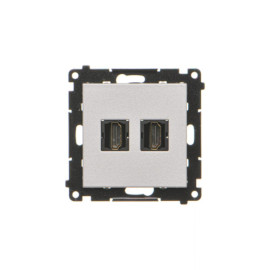 TGHDMI2.01/143 Gniazdo HDMI podwójne (moduł), Aluminium mat - Simon 55