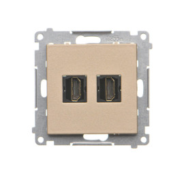 TGHDMI2.01/144 Gniazdo HDMI podwójne (moduł), Szampański mat - Simon 55