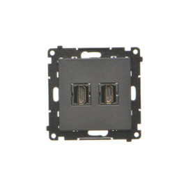 TGHDMI2.01/149 Gniazdo HDMI podwójne (moduł), Czarny mat - Simon 55