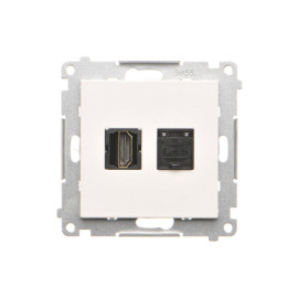 TGHRJ45.01/111 Gniazdo HDMI + RJ45 kat.6. (moduł), Biały mat - Simon 55