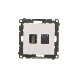 TGHRJ45.01/114 Gniazdo HDMI + RJ45 kat.6. (moduł), Jasnoszary mat - Simon 55