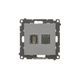 TGHRJ45.01/116 Gniazdo HDMI + RJ45 kat.6. (moduł), Grafitowy mat - Simon 55