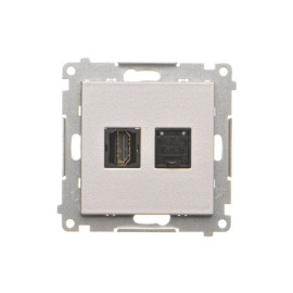 TGHRJ45.01/143 Gniazdo HDMI + RJ45 kat.6. (moduł), Aluminium mat - Simon 55