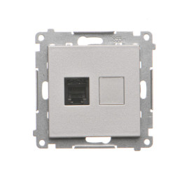 TF1.01/143 Gniazdo telefoniczne pojedyncze RJ12 (moduł), Aluminium mat - Simon 55