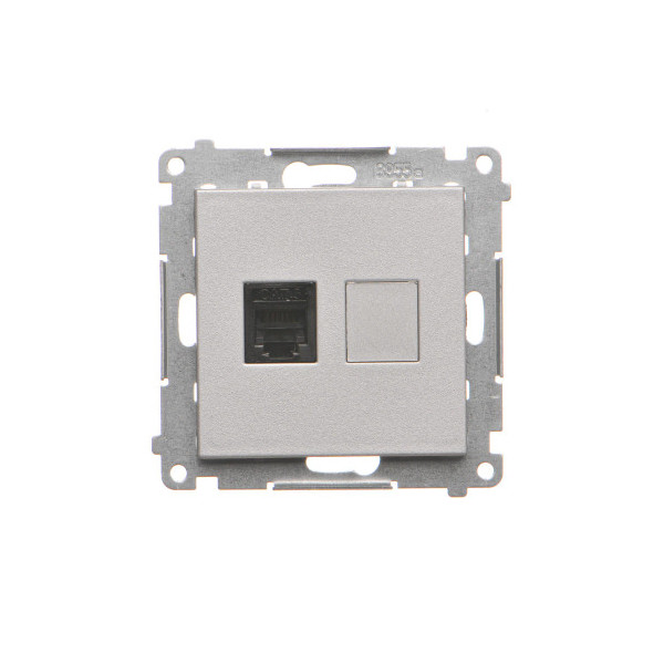 TF1.01/143 Gniazdo telefoniczne pojedyncze RJ12 (moduł), Aluminium mat - Simon 55