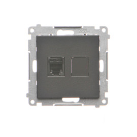 TF1.01/149 Gniazdo telefoniczne pojedyncze RJ12 (moduł), Czarny mat - Simon 55