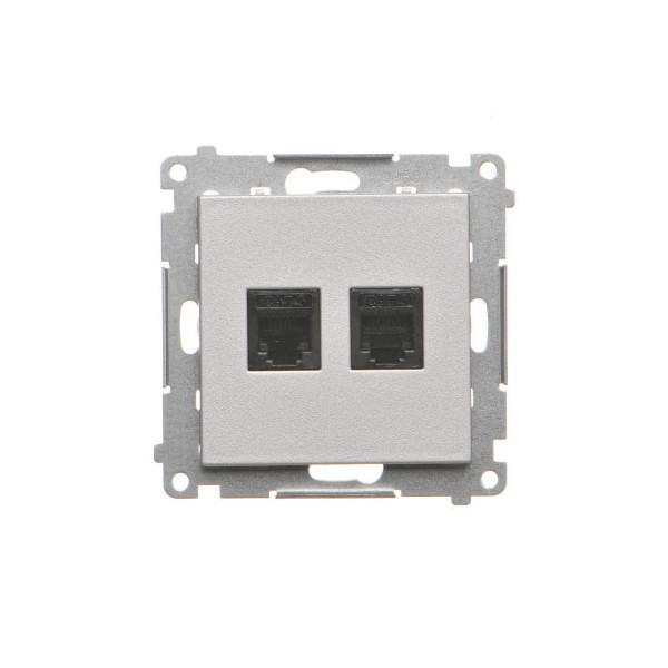 TF2.01/143 Gniazdo telefoniczne podwójne RJ12 (moduł), Aluminium mat - Simon 55