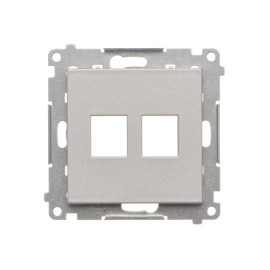TKP2.01/143 Pokrywa gniazd teleinformatycznych na Keystone płaska podwójna (moduł), Aluminium mat - Simon 55