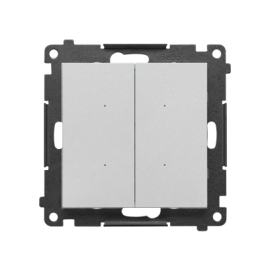 TEW2W.01/143 SWITCH D – Sterownik przyciskowy oświetleniowy podwójny, sterowany smartfonem (moduł), Aluminium mat - Simon 55