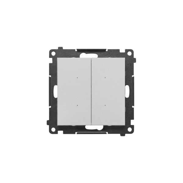 TEW2W.01/143 SWITCH D – Sterownik przyciskowy oświetleniowy podwójny, sterowany smartfonem (moduł), Aluminium mat - Simon 55