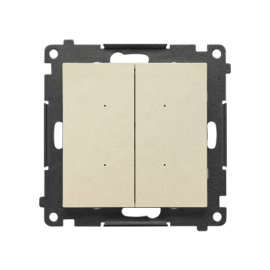 TEW2W.01/144 SWITCH D – Sterownik przyciskowy oświetleniowy podwójny, sterowany smartfonem (moduł), Szampański mat - Simon 55